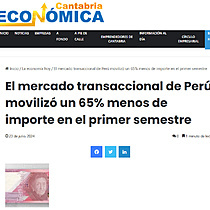 El mercado transaccional de Per moviliz un 65% menos de importe en el primer semestre